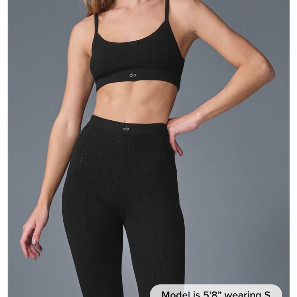 ALO Yoga Black Ribbed Activewear Set